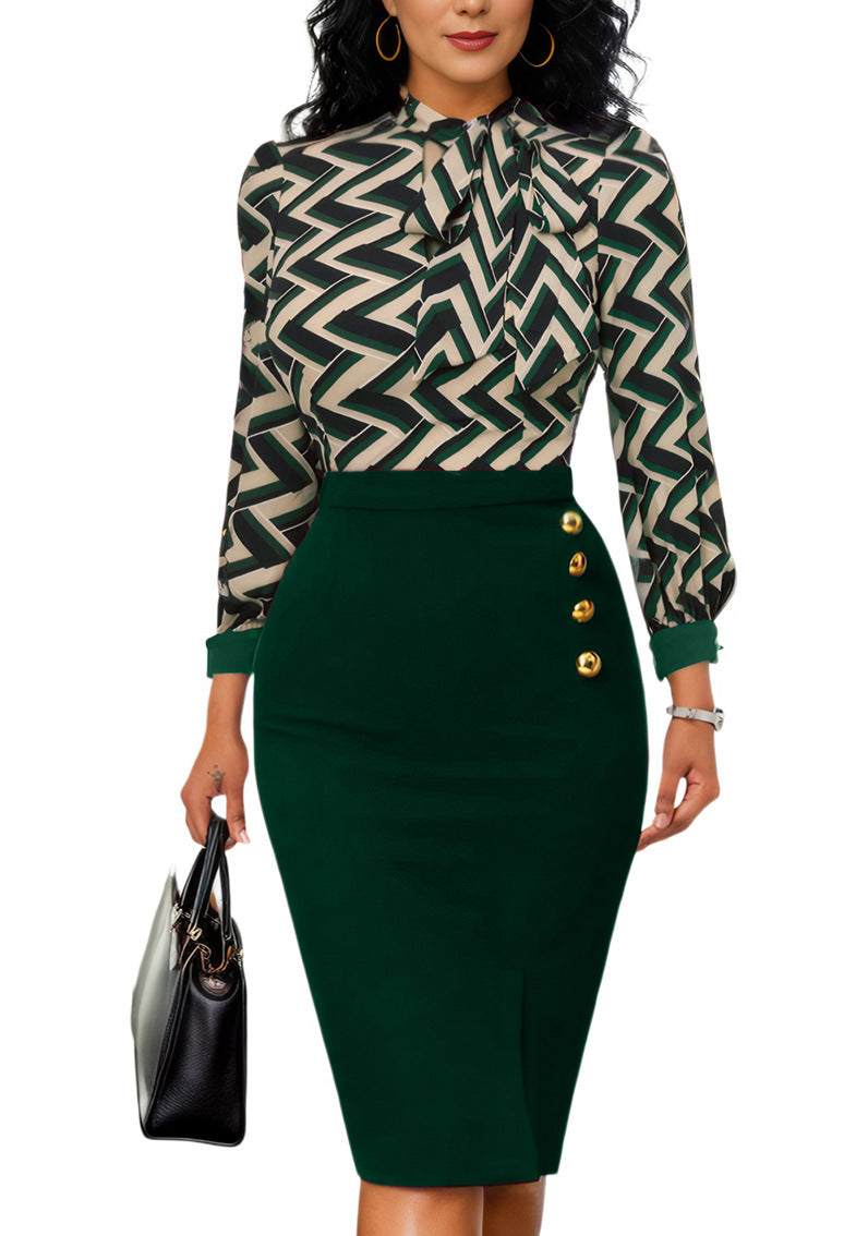 jinran 2000s fashion Sm12191 New Sexy Fashion Digital Printing Autumn and Winter Long Sleeve Women's Clothing Dress suit