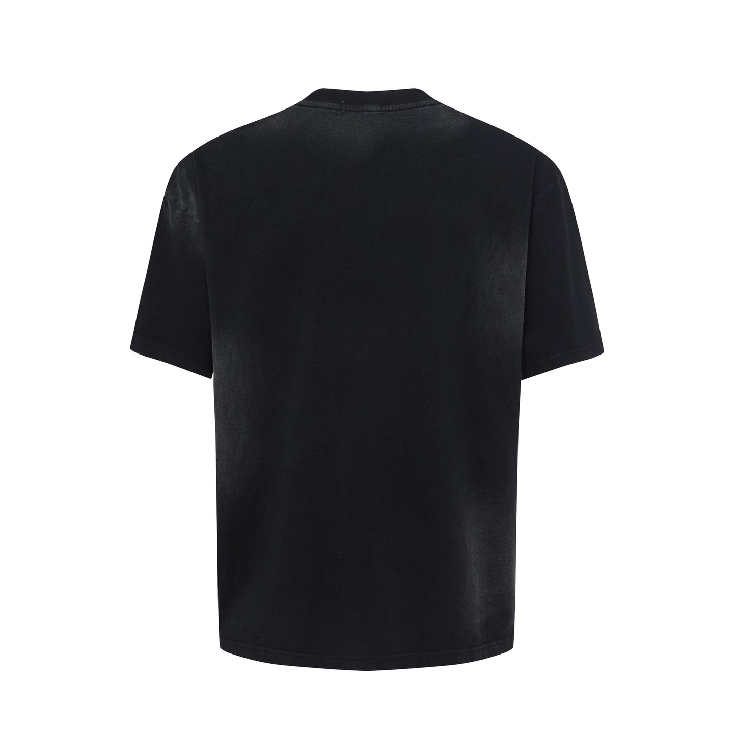 2025 27173 2025n Street 2025 Summer Character Map High Sense Small Neck Design Men's Loose Spray Color Short Sleeve T-Shirt