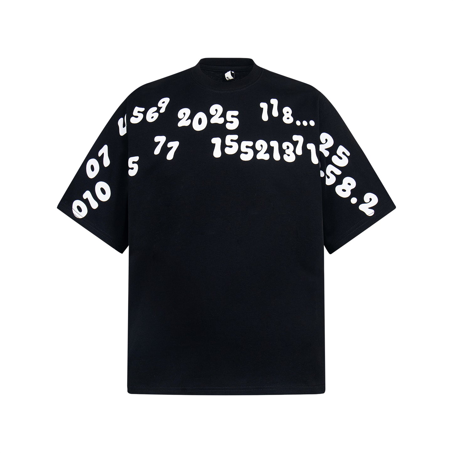 2025 3628 2025n street neutral retro letter pattern design men's loose high-end heavy short-sleeved T-shirt