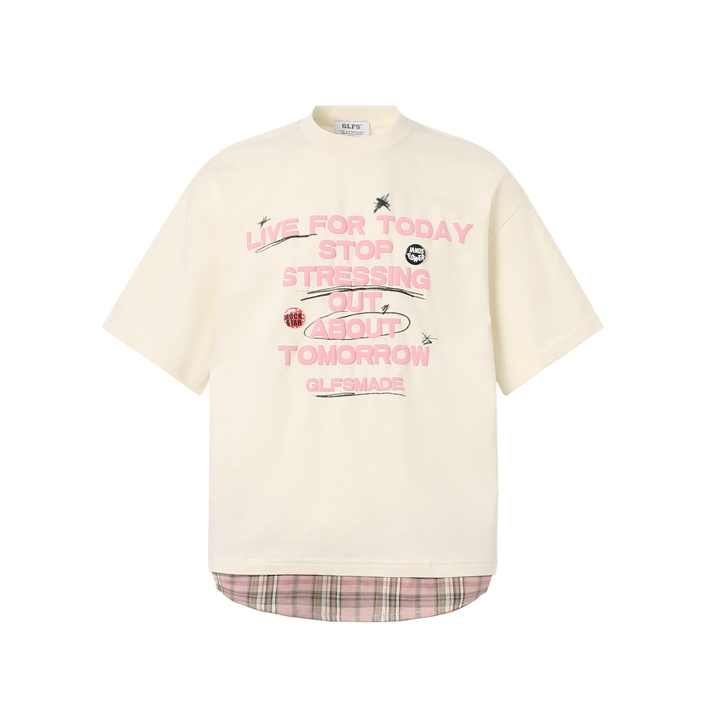 2025 JT961 2025n Street 2025 Summer Foam Print Premium Design Men's Loose Fake Two-piece Short Sleeve T-Shirt