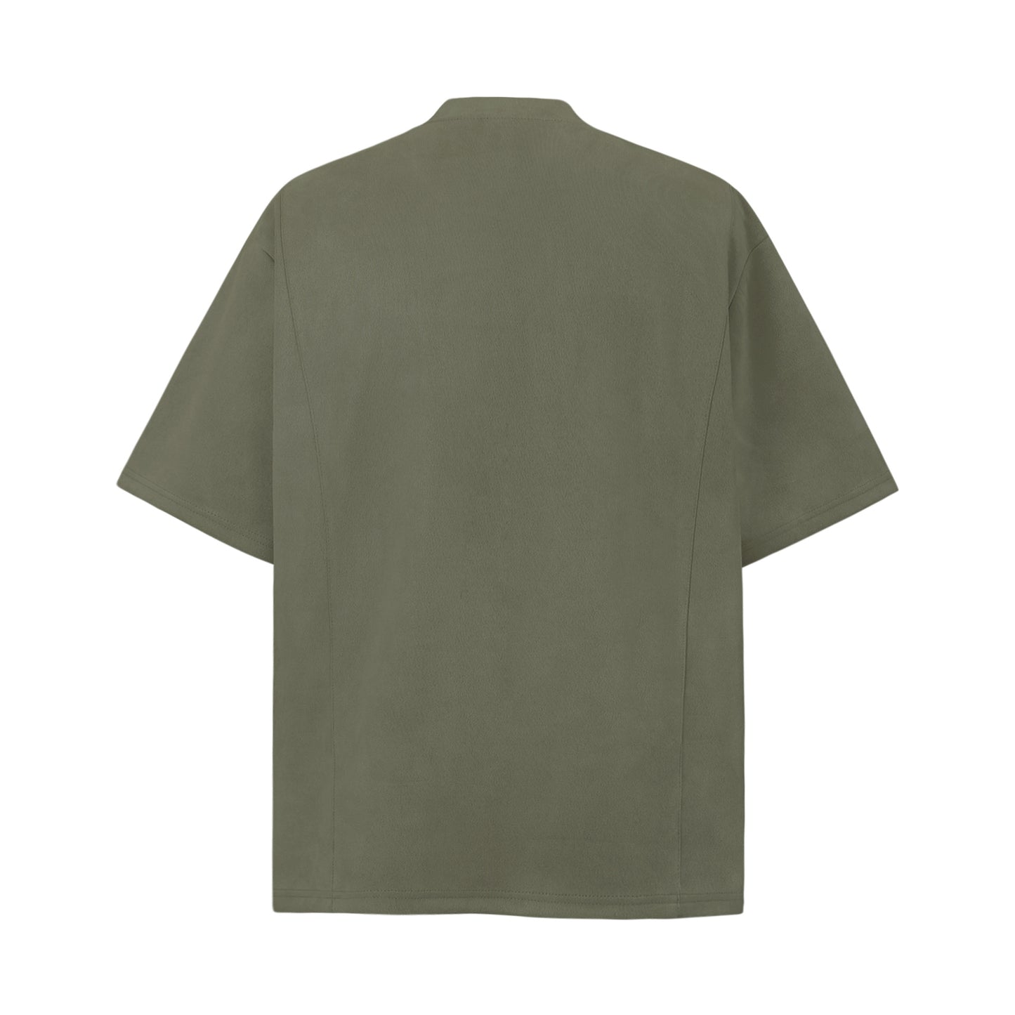 2025 8573 2025n Street 2025 Summer Irregular Zipper Design Men's Loose Suede Neutral Short Sleeve T-Shirt