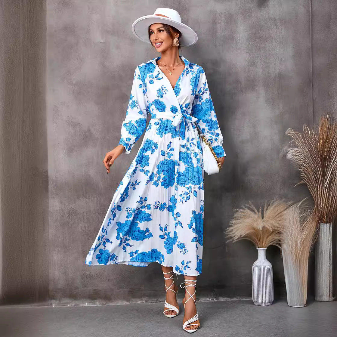 jinran cybergoth dress to impress 2024 Women's Autumn Printed Long Sleeve Mid-Length Dress