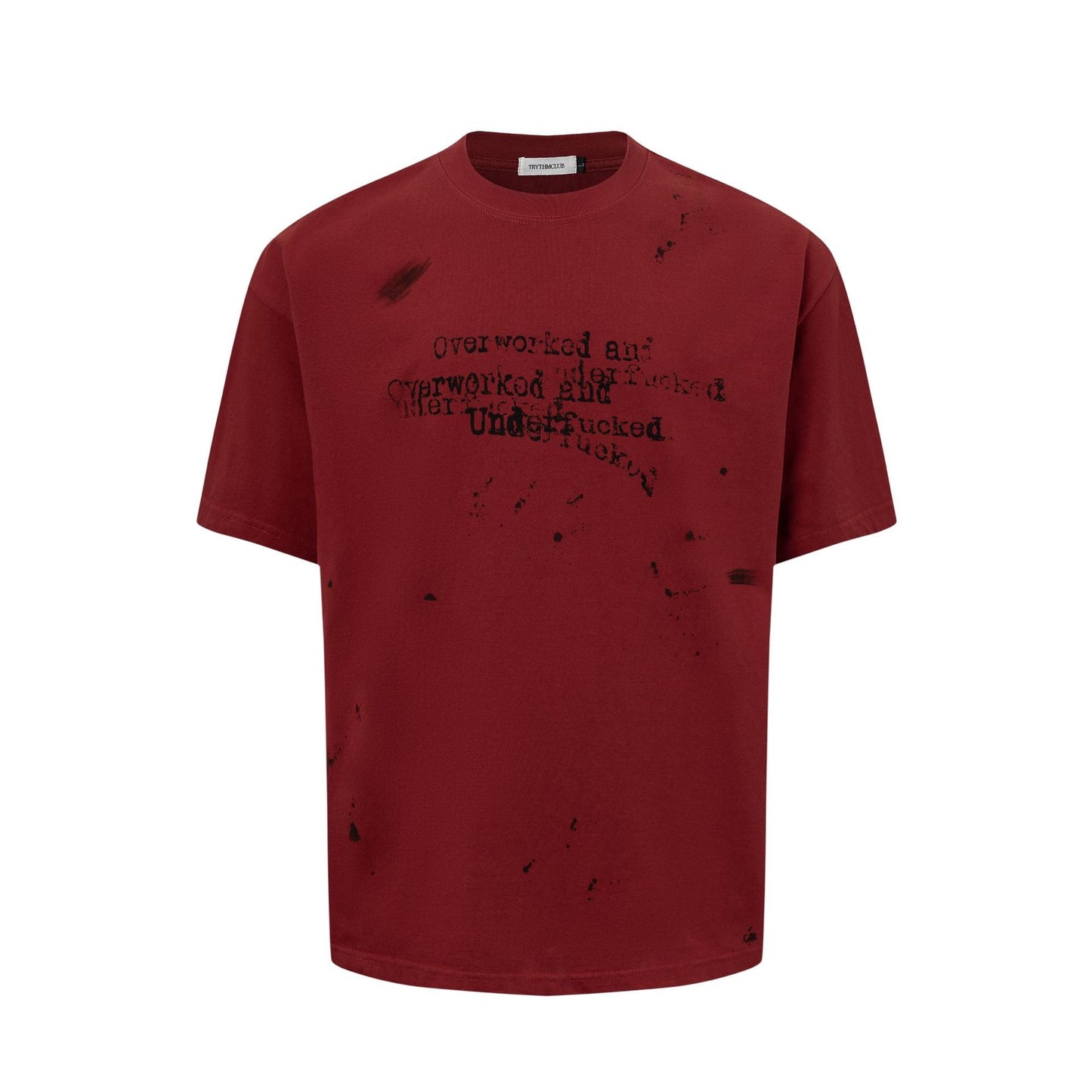 2025 27306 2025n Street 2025 Summer Neutral Hand Spray Letter Design Men's Fit Premium Short Sleeve T-Shirt