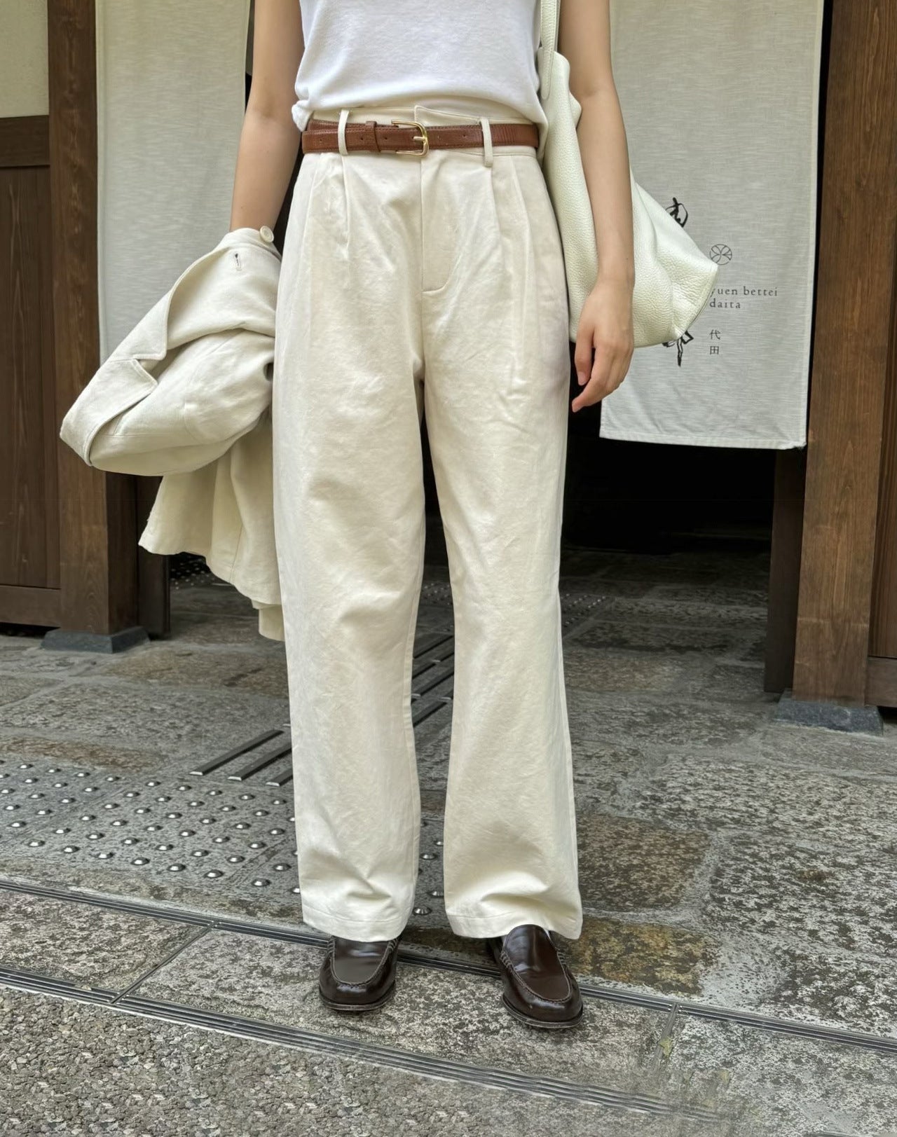 jinran summer outfits inspo Shijian Classic High Waist Simple Casual Pants Women's Autumn New Korean Style Slimming Loose Straight Pants 02860