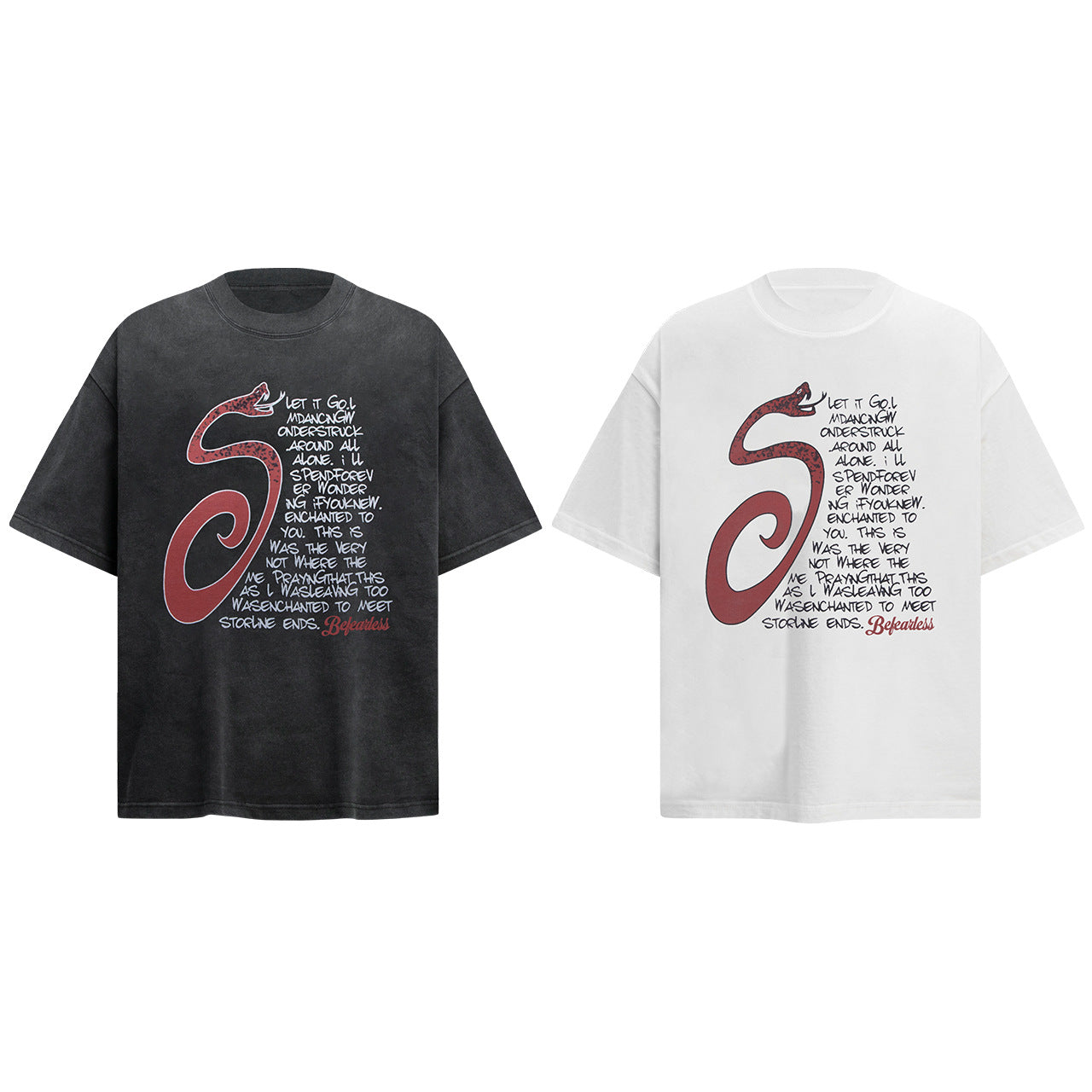 2025 6119 2025n Street 2025 Retro Year of the Snake Limited Design Men's Loose Premium Sense Neutral Short Sleeve T-Shirt