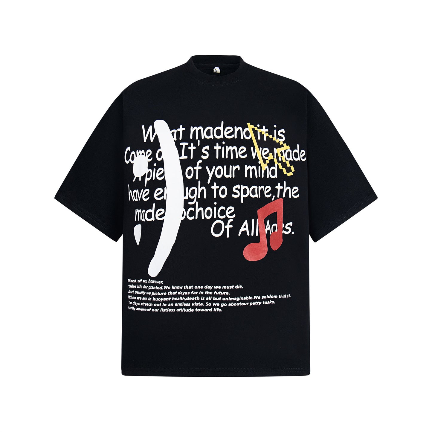 2025 2643 2025n street neutral retro creative letter design men's loose high-end heavy short-sleeved T-shirt