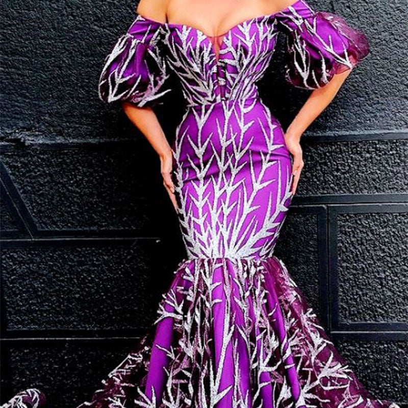 2025 new New 2025 women's clothing dress tube top gold thorn long dress splicing fishtail dress