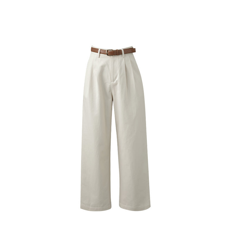 jinran summer outfits inspo Shijian Classic High Waist Simple Casual Pants Women's Autumn New Korean Style Slimming Loose Straight Pants 02860