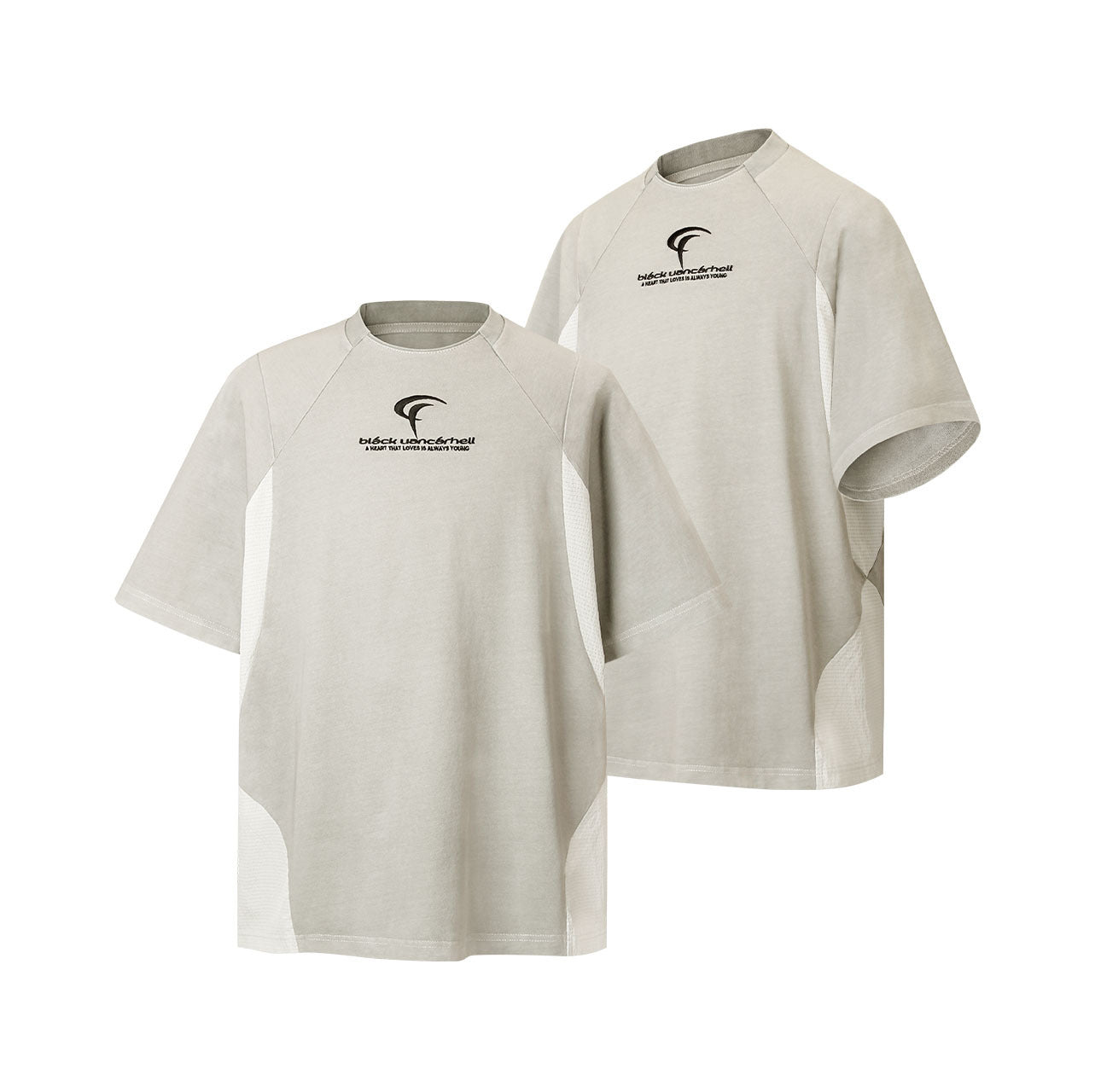 2025 8569 2025n Street 2025 Summer Splicing Design Men's Embroidery Loose High-end Neutral Short Sleeve T-Shirt