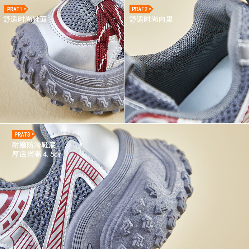 2025 ins Korean version of the new dad shoes girl spring student sports running casual thick sole height increase street shot M-98