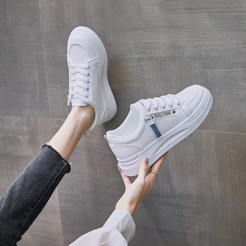 2025 ins tide white shoes women's spring new Korean version of student running shoes board shoes women's breathable casual shoes QR661