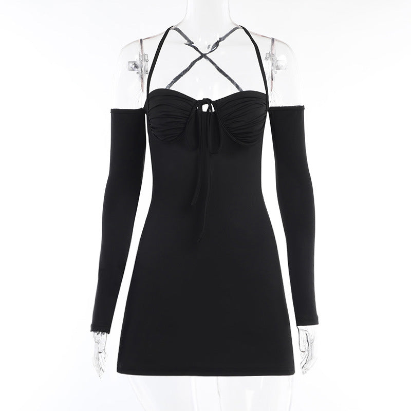 jinran cherry blossom dress to impress Sling Sexy Chest Strap Hollow out Dress Summer Fashion Hot Girl Short Skirt for Women