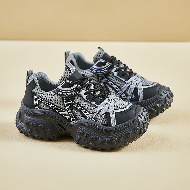 2025 ins Korean version of the new dad shoes girl spring student sports running casual thick sole height increase street shot M-98
