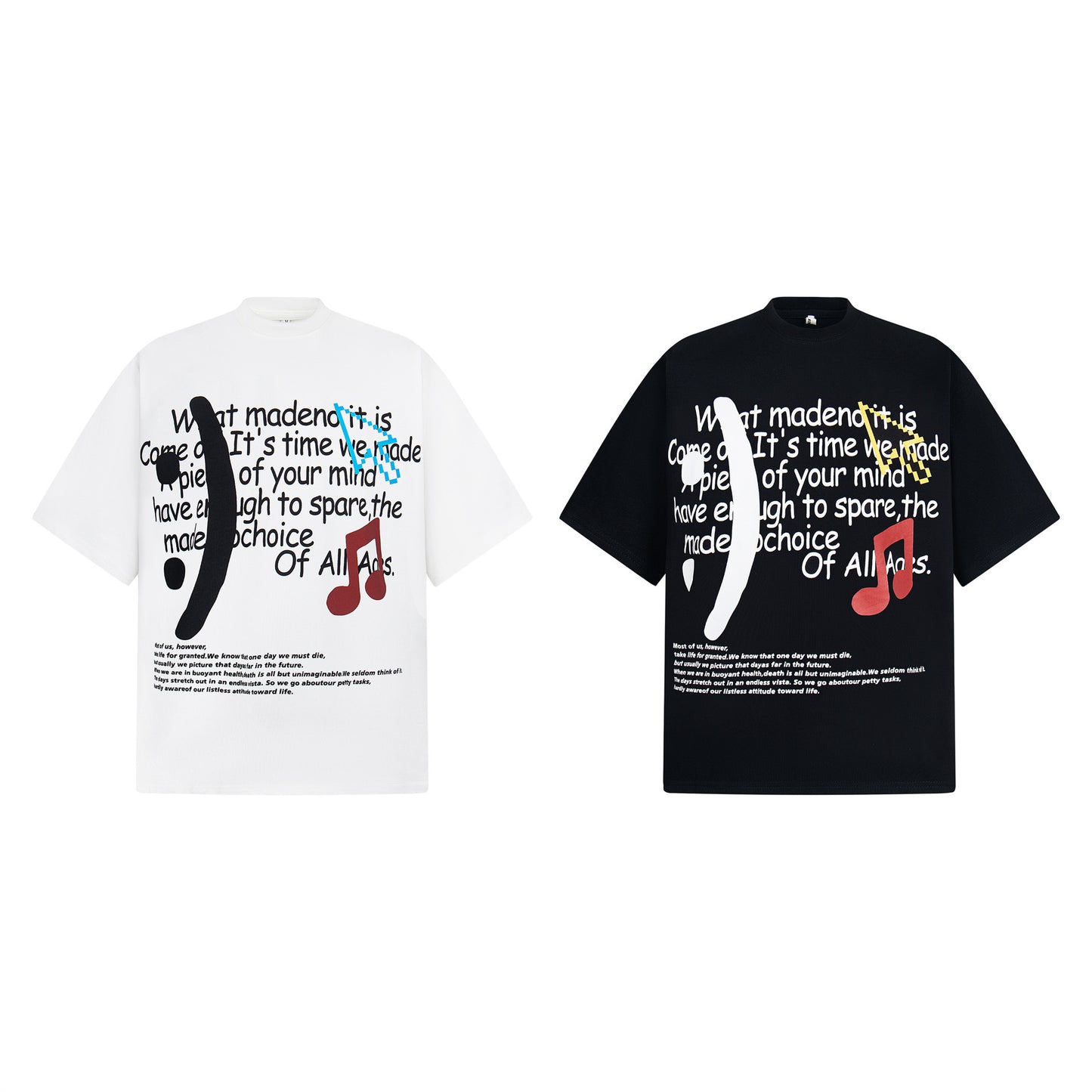 2025 2643 2025n street neutral retro creative letter design men's loose high-end heavy short-sleeved T-shirt