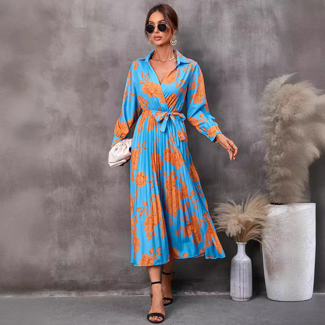 jinran cybergoth dress to impress 2024 Women's Autumn Printed Long Sleeve Mid-Length Dress