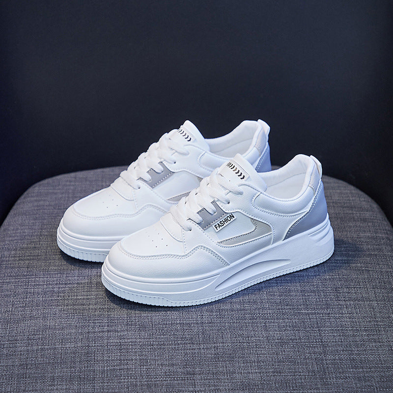 2025 ins tide basic little white shoes women's spring new breathable thick-soled Korean version board shoes female student shoes QR663