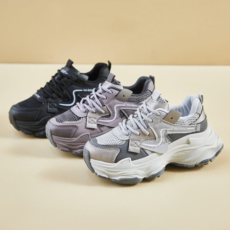 2025 ins Korean version of the new dad shoes for women spring student sports running casual shoes platform height increase ZL7522