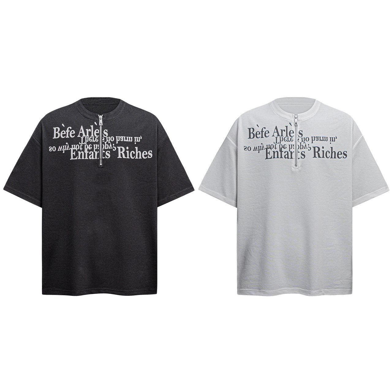 2025 6098 2025n Street 2025 Summer Vintage Letter Printing Design High Sense Men's Loose Short Sleeve T-Shirt