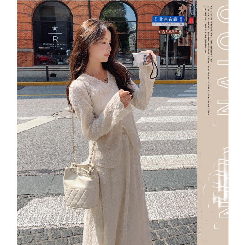 gentle wind fragrant style suit skirt women 2025 spring and autumn Korean wear loose top skirt two-piece suit women