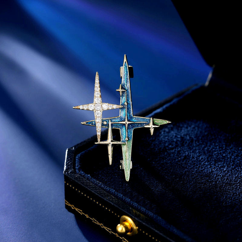 2025 Starry sky niche design high-end suit jacket accessories fixed clothes unisex meteor shower brooch