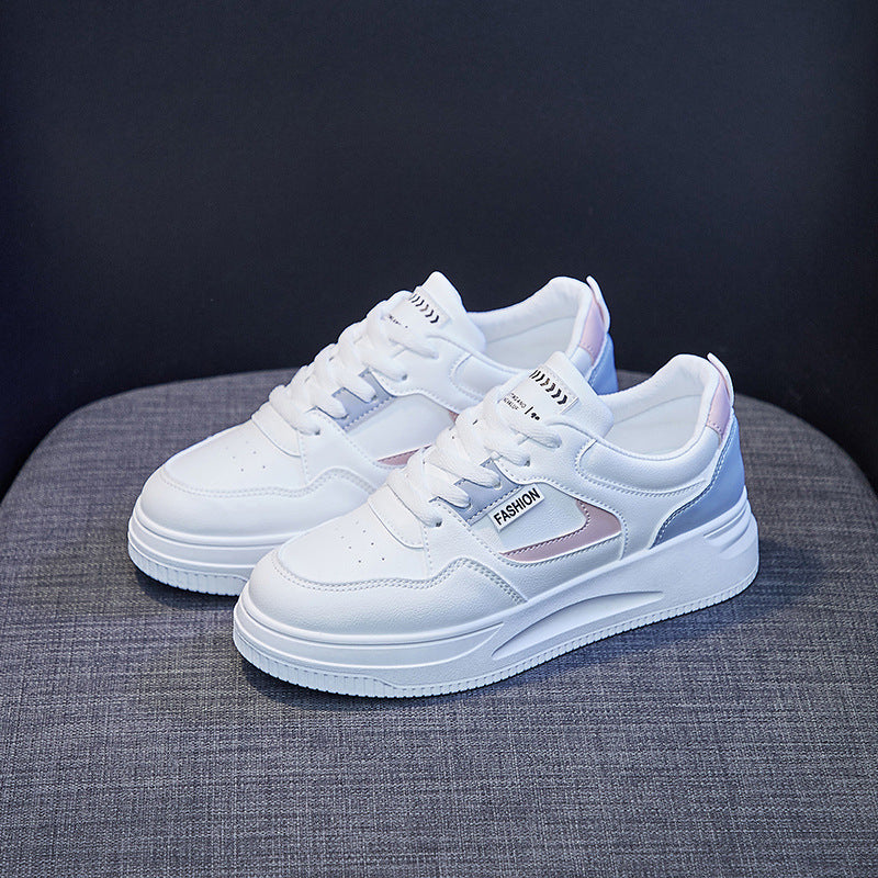 2025 ins tide basic little white shoes women's spring new breathable thick-soled Korean version board shoes female student shoes QR663