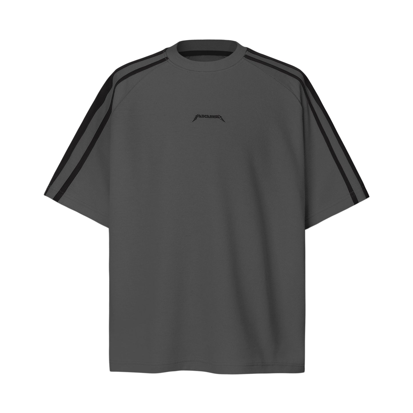 2025 9511 2025n Street 2025 Summer Deconstruction Stripe Design Men's Premium Sense Neutral Waffle Short Sleeve T-Shirt