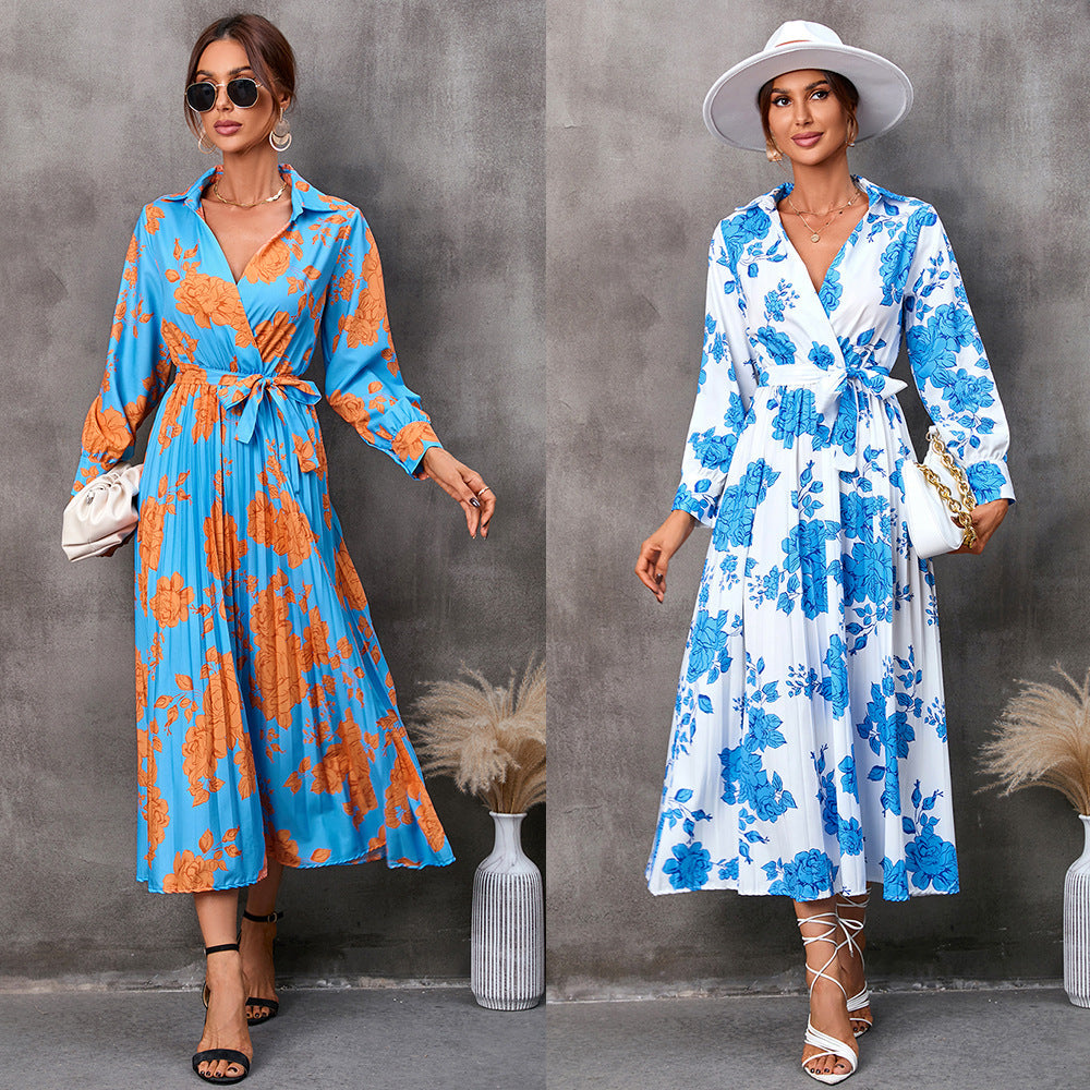 jinran cybergoth dress to impress 2024 Women's Autumn Printed Long Sleeve Mid-Length Dress