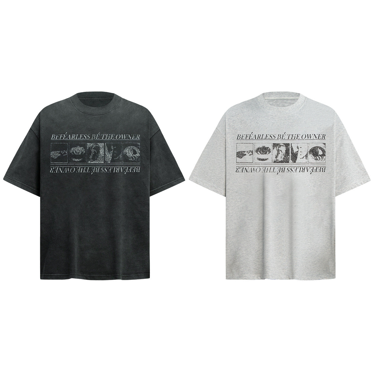 2025 6125 2025n street 2025 retro washed old design men's loose high-end neutral short-sleeved T-shirt