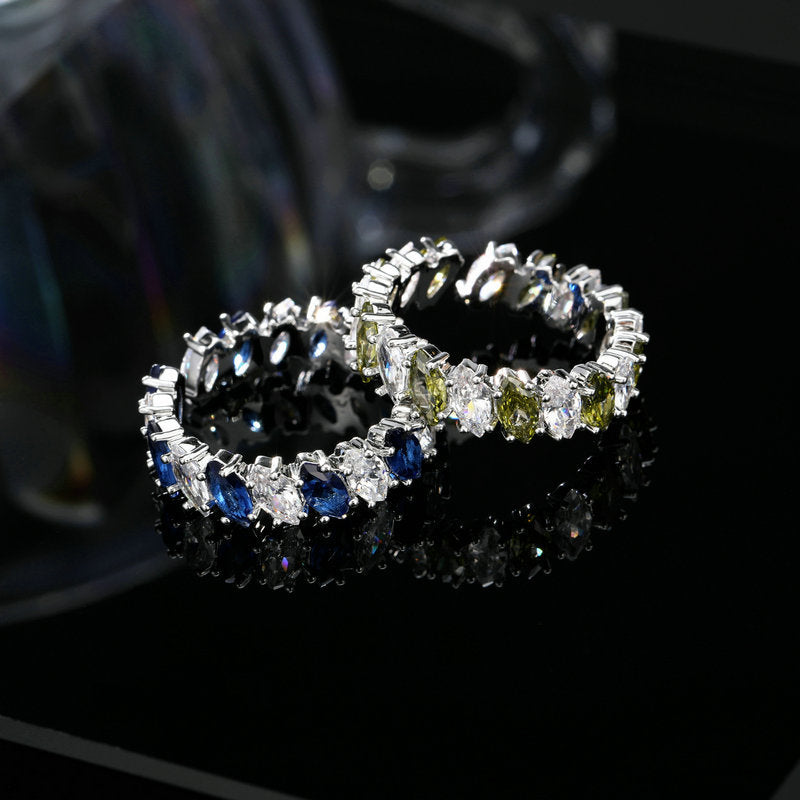 2025 Korean version of fashionable sweet and cool style personalized open index finger ring super flash zircon inlaid high-end niche versatile ring