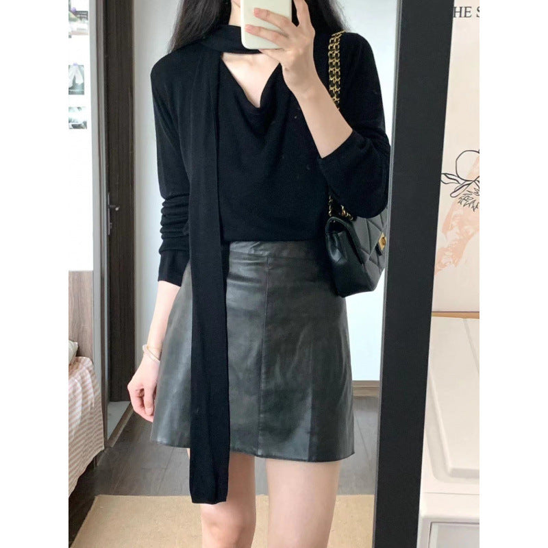 Korean small man spring school style wear a complete set of 2025n retro loose top high waist skirt two sets