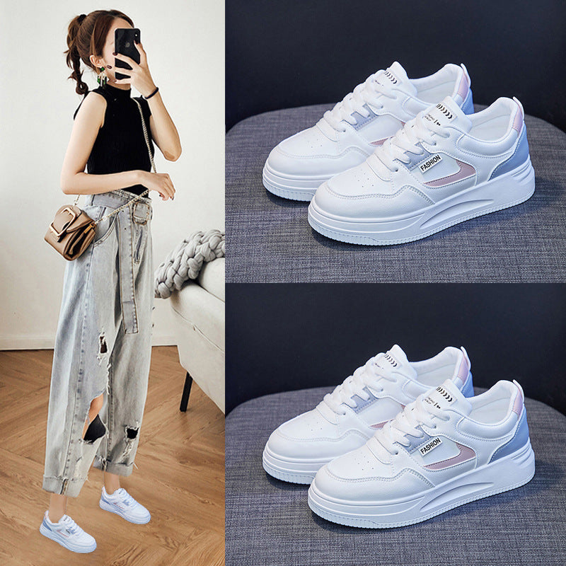 2025 ins tide basic little white shoes women's spring new breathable thick-soled Korean version board shoes female student shoes QR663
