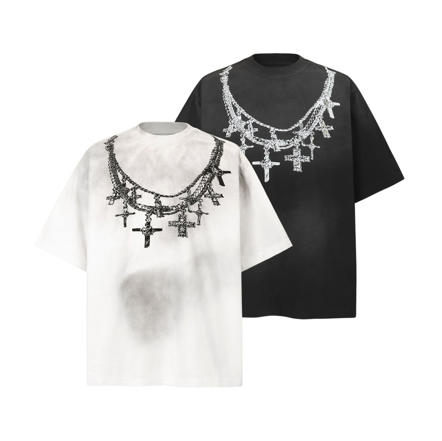 2025 9585 2025n 2025 Summer Neutral Premium Necklace Printed Retro Design Men's Premium Short Sleeve T-Shirt