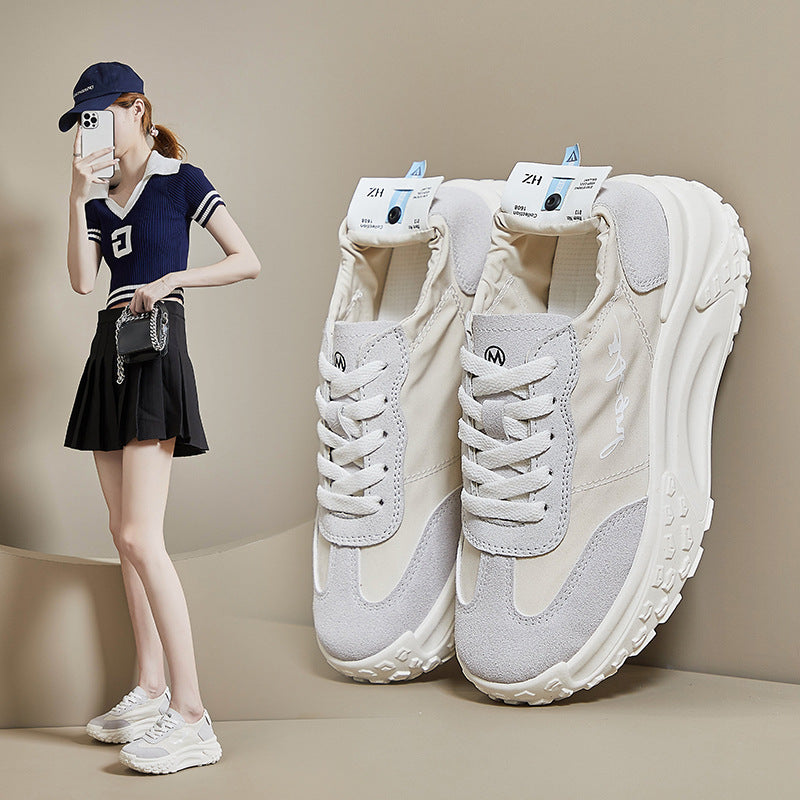 2025 ins breathable dad women's shoes summer new student training sports shoes women's mesh Korean version shoes P007