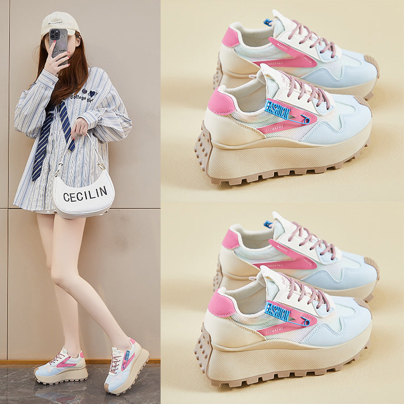 2025 ins Korean version of the new Forrest Gump shoes women's spring student running sports platform heightening casual shoes HL873-1