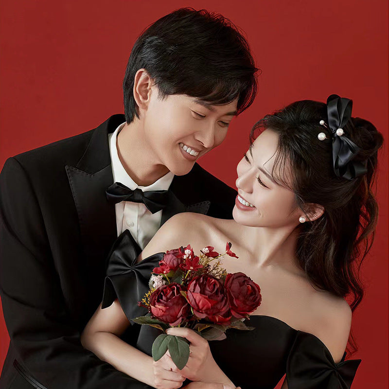 Black evening dress studio photo theme photography wedding engagement wedding photo dress couple dress photo evening dress