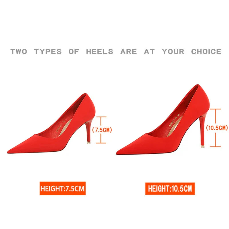 jinran Shoes Satin Women Pumps 2024 New Purple High Heels Fashion Women Shoes Stiletto Luxury Noble Party Shoes Women Heels