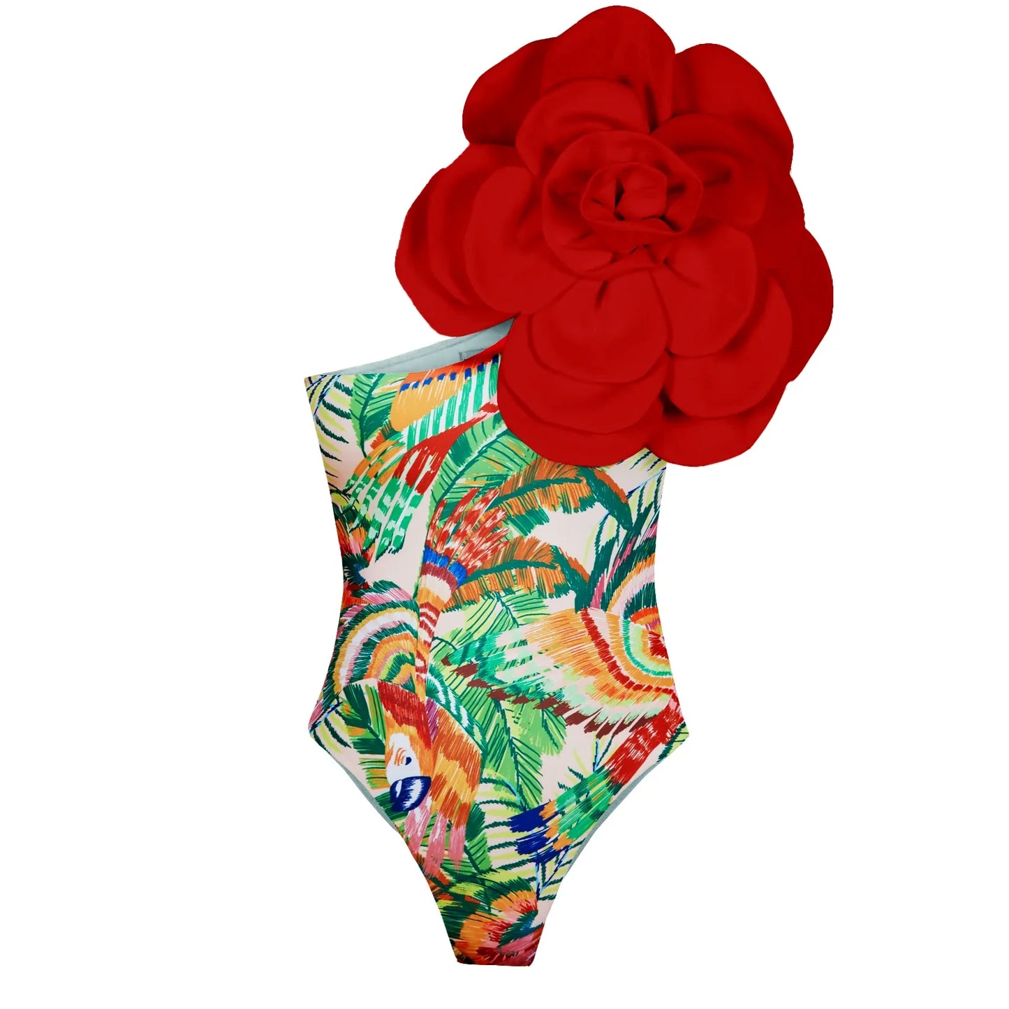 jinran 2024 3D Flower One Piece Swimsuit Women Swimwear Monokini Bodysuit Bathing Suit Belt Beach Wear