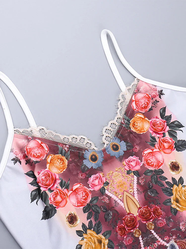 jinran 2024 New Sexy Floral Printed Mesh Sheer Women's Elegant Backless Slim Strapless Female Summer Party Club Street Vestidos