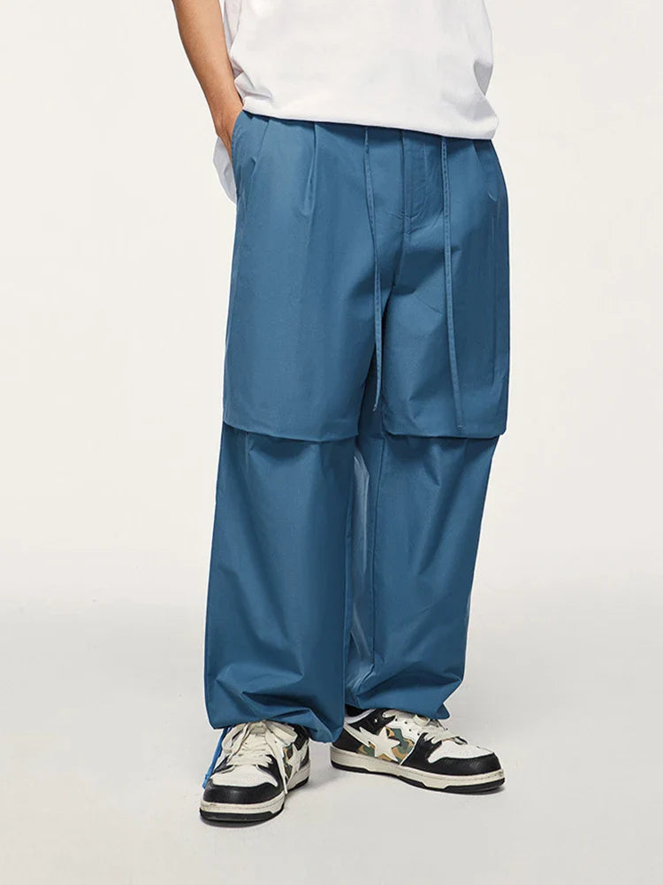 Parachute Waterproof Pants Man Blue Oversize Sweatpants Men's Sports Trousers Male Casual Japanese Streetwear Hip Hop