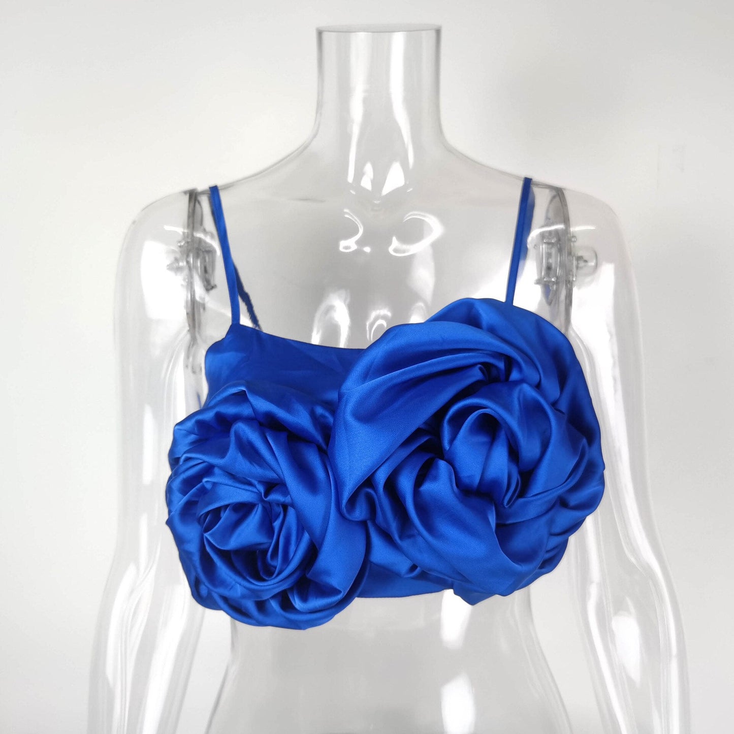 jinran Tee Women Girls Crop Top 3D Floral Female Chic Casual Spaghetti Strap Y2K Tank Tops Summer Elegant Sexy Satin Cami Ins