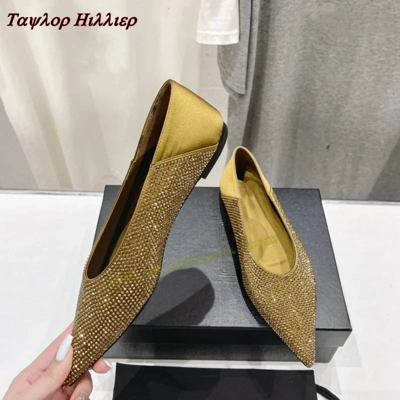 jinran Genuine Leather Flat Shoes Summer New Style Pointed Shallow Pumps Fashionable Casual Comfortable Flat Shoes For Women