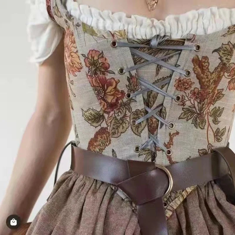 jinran Floral Beach Party Sexy Bustiers Crop Women Backless Bandage French Vintage Halter Top Korean Fashion Boho Lace with Corset 2024