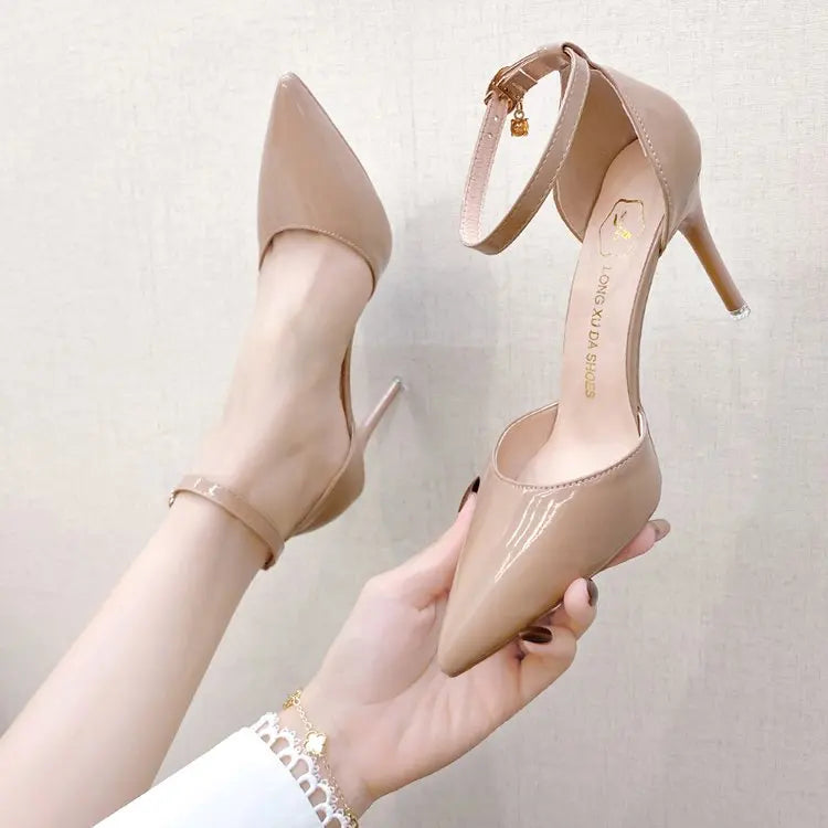 jinran Summer New European American Fight Color Shoes Fashion Fish Mouth High Heels Sexy Thin Heels Dress Shoes