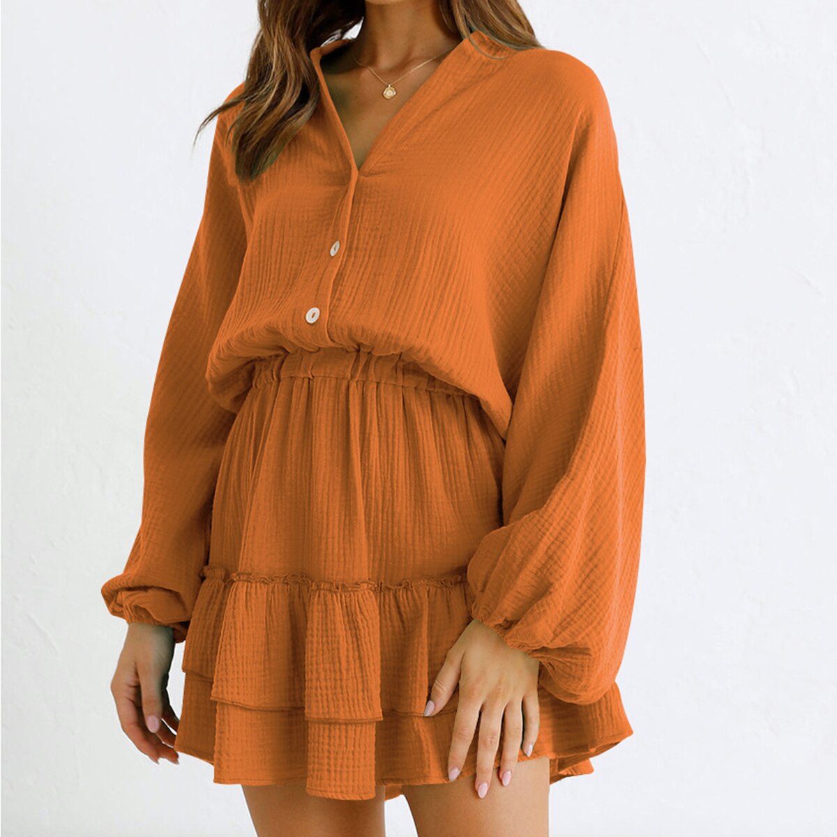jinran Lantern Sleeve Women Fall Outfit White Dress Women Summer Ruffles Spring Short Elegant Casual Beach Vestidos