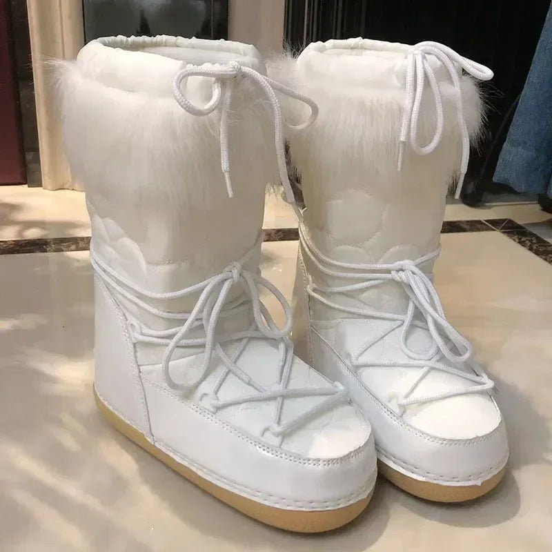 jinran Women Boot European American Fashion Space Boot Wool Bread Footwear Snow Boot Plush Thermal Women Shoe 2024
