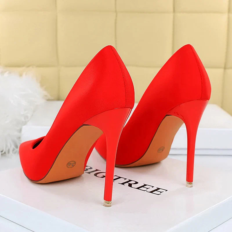 jinran Shoes Satin Women Pumps 2024 New Purple High Heels Fashion Women Shoes Stiletto Luxury Noble Party Shoes Women Heels