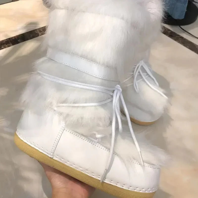 jinran Women Boot European American Fashion Space Boot Wool Bread Footwear Snow Boot Plush Thermal Women Shoe 2024