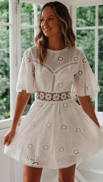 jinran Summer Comfortable Soild Colors Simple Design Sleeveless Lace Short Dress for Women Harajuku Dress White Vacation Dress