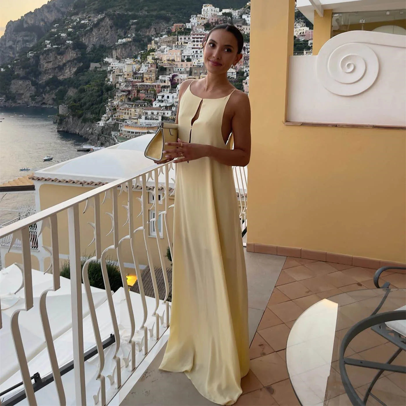 jinran Summer Sexy Open Back Sleeveless Slip Maxi Dress Cut Out Club Party Dresses Holiday Elegant Outfits Satin Vestido Summer Dress