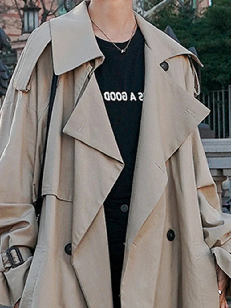 jinran Spring Autumn Extra Long Flowy Oversized Casual Trench Coat for Women Belt Double Breasted Loose Korean Fashion 2024